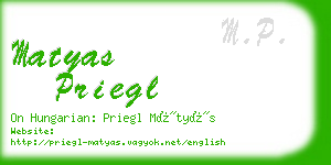 matyas priegl business card